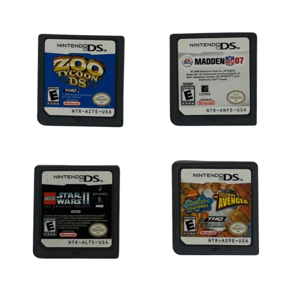 Nintendo DS Game Bundle - Spongebob, Zoo Tycoon, LEGO Star Wars, Madden 07
